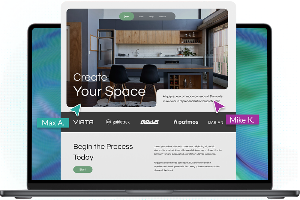 Laptop with Website Computer Mockup